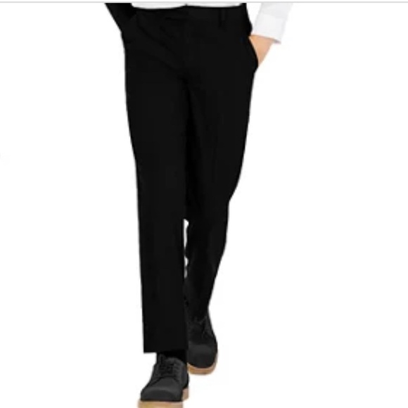Perry Ellis Portfolio Boys 18 Reg Black Dress Straight Leg Pants Slacks - Picture 1 of 13